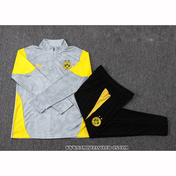 Chandal de Sudadera del Borussia Dortmund Nino 25-26 Gris